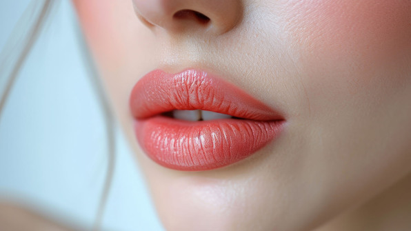 Close up shot of a woman's plump and well defined lips 